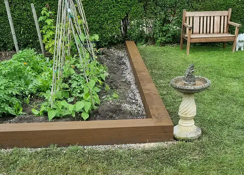 New Railway Sleeper Retaining Wall