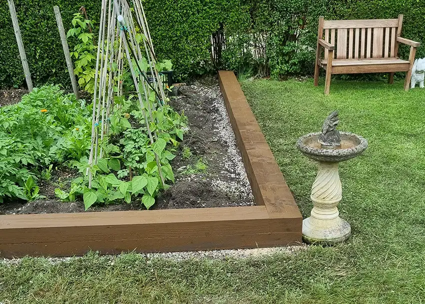 New Railway Sleeper Retaining Wall